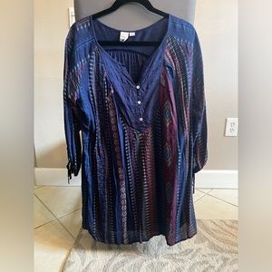 Roxy navy patterned sundress/cover up